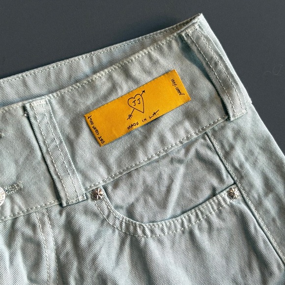 Juliet Johnstone Hand Painted Denim Mini Skirt | Size XS | Sky Blue Y2K LA - Picture 2 of 7